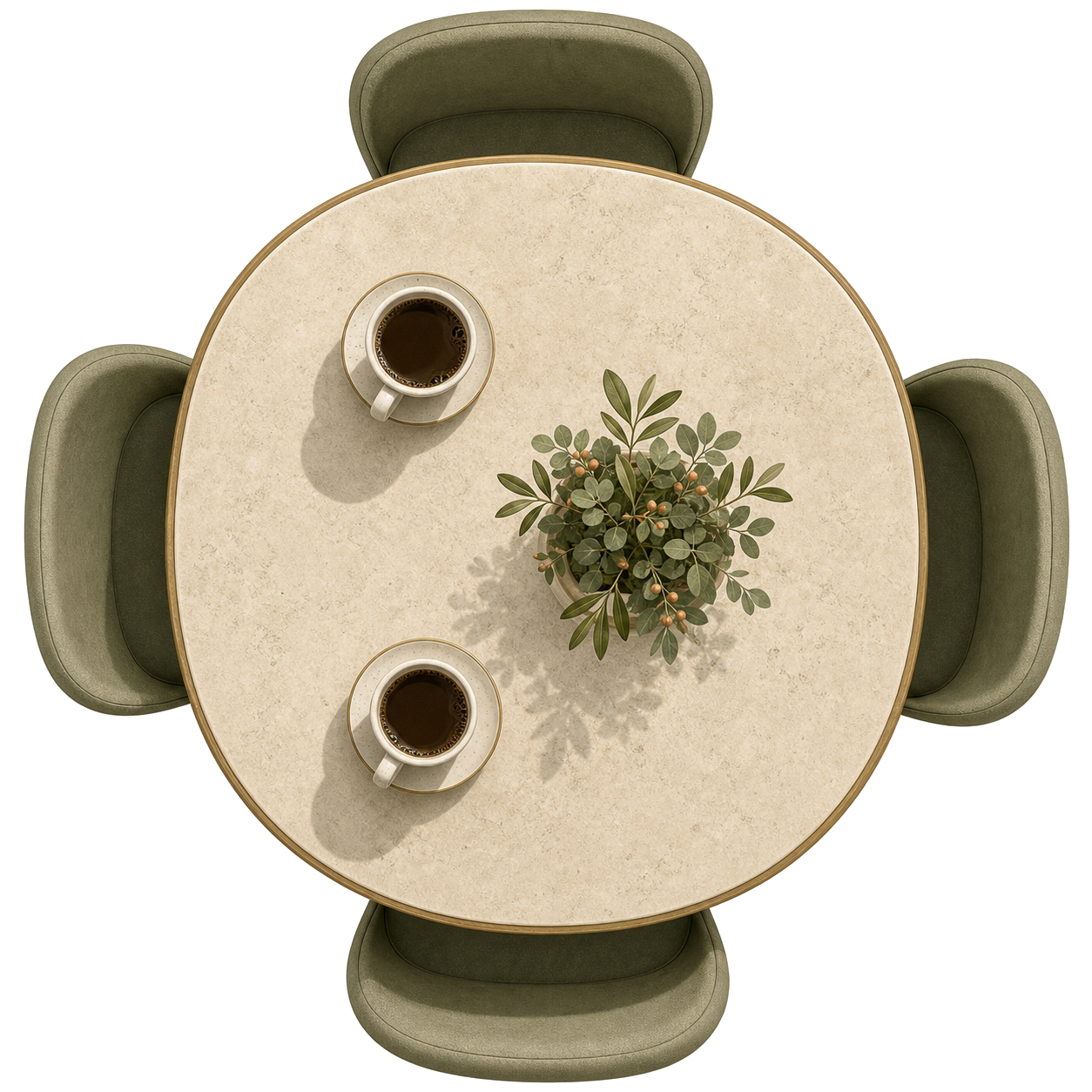 A top-down view of a Medina Collective gathering table